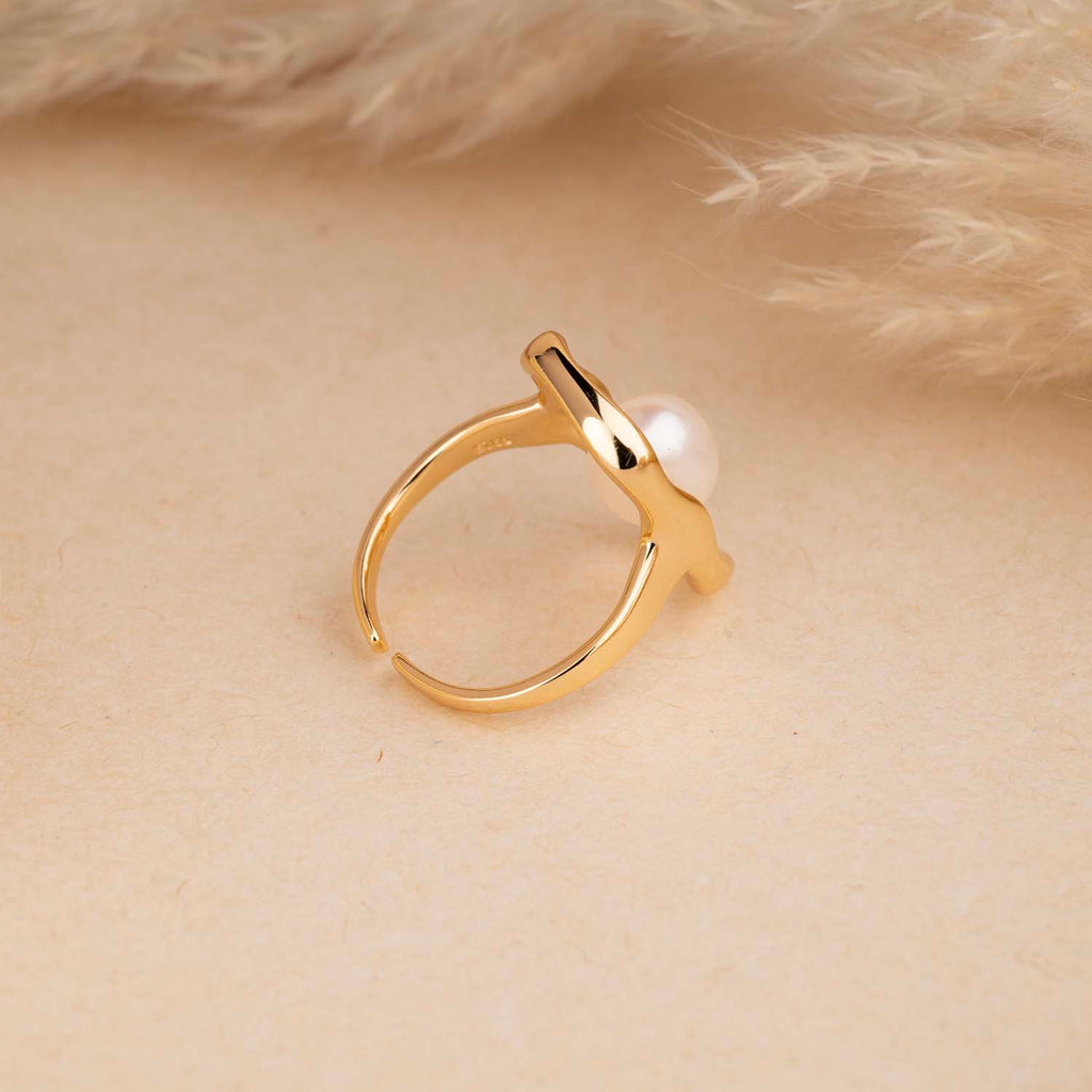 Gold Pearls Ring