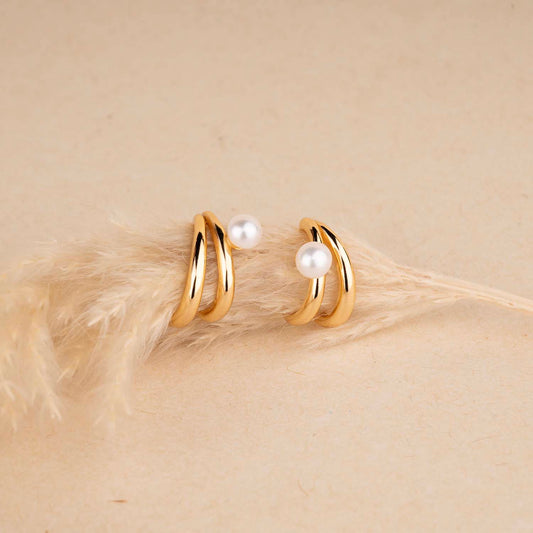 Gold Pearl Earrings