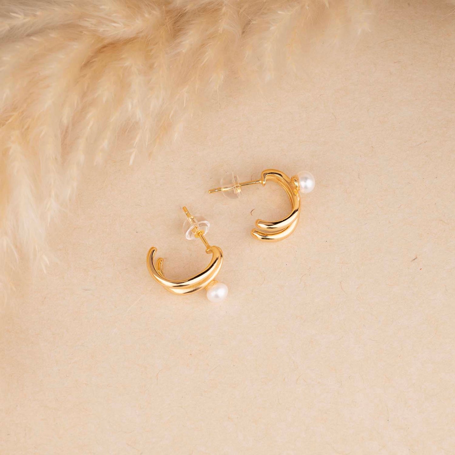 Gold Pearl Earrings