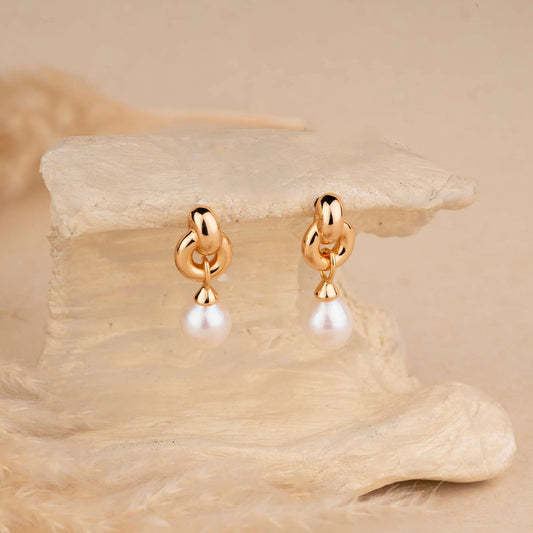 Gold Pearl Earrings