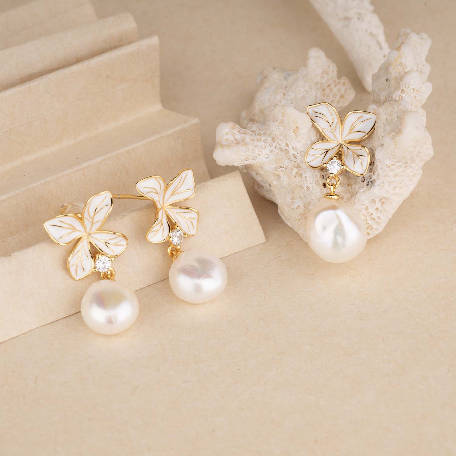 Elegant Pearl Pendant & Earrings Set