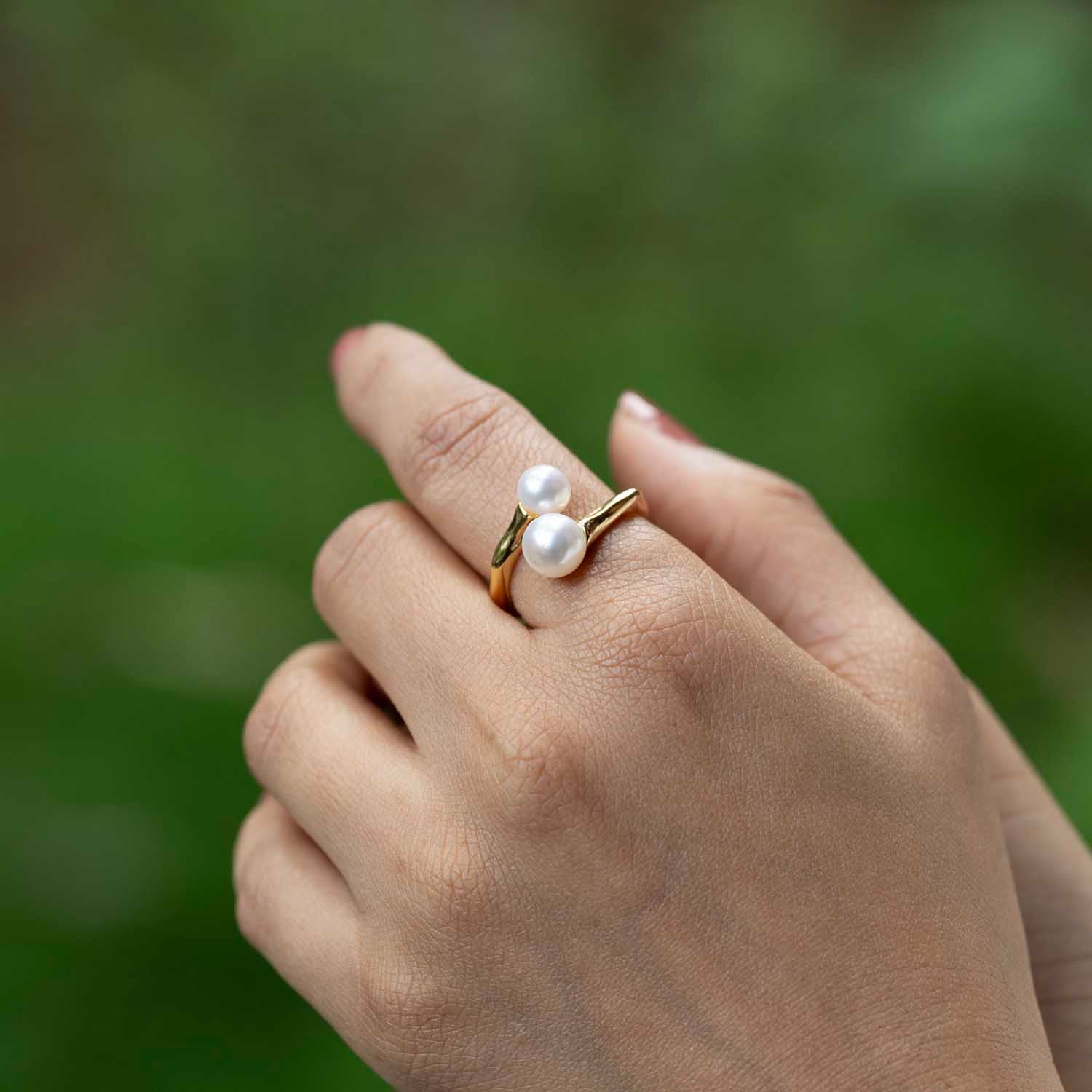 Gold Pearls Ring