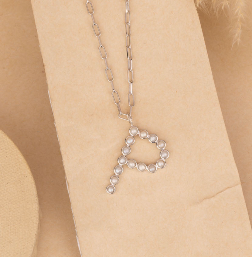 Silver Letter P Neck Chain