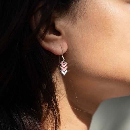 Pink Silver Earrings