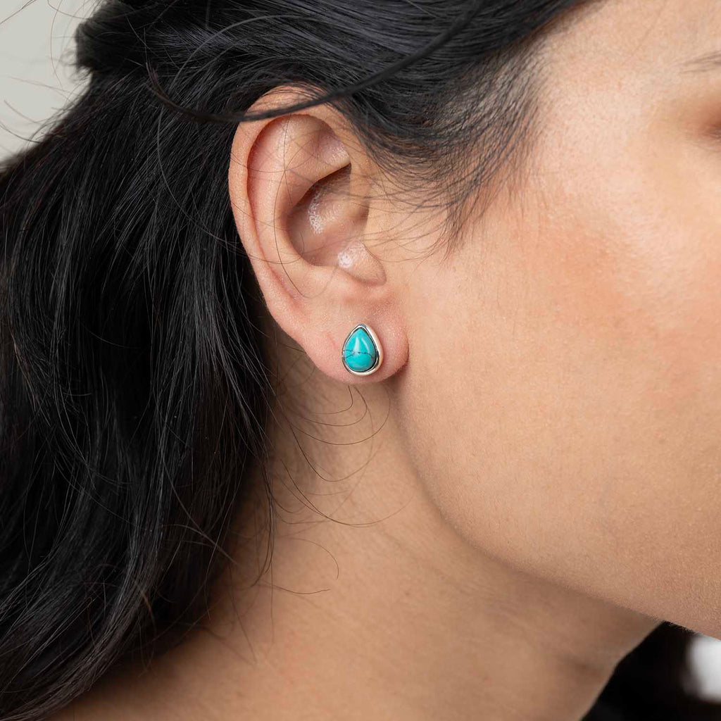 Silver Drop Studs
