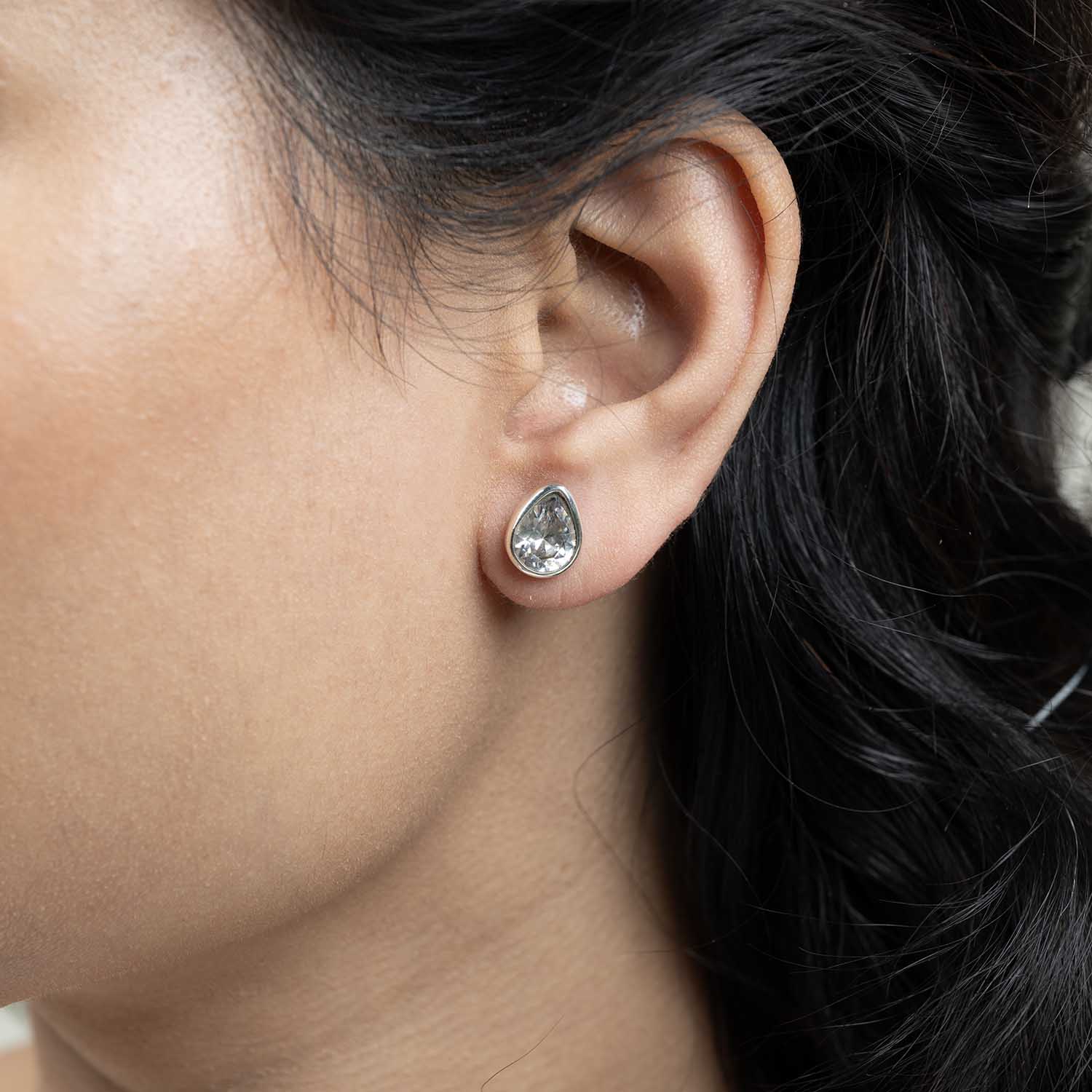 Silver Drop Studs