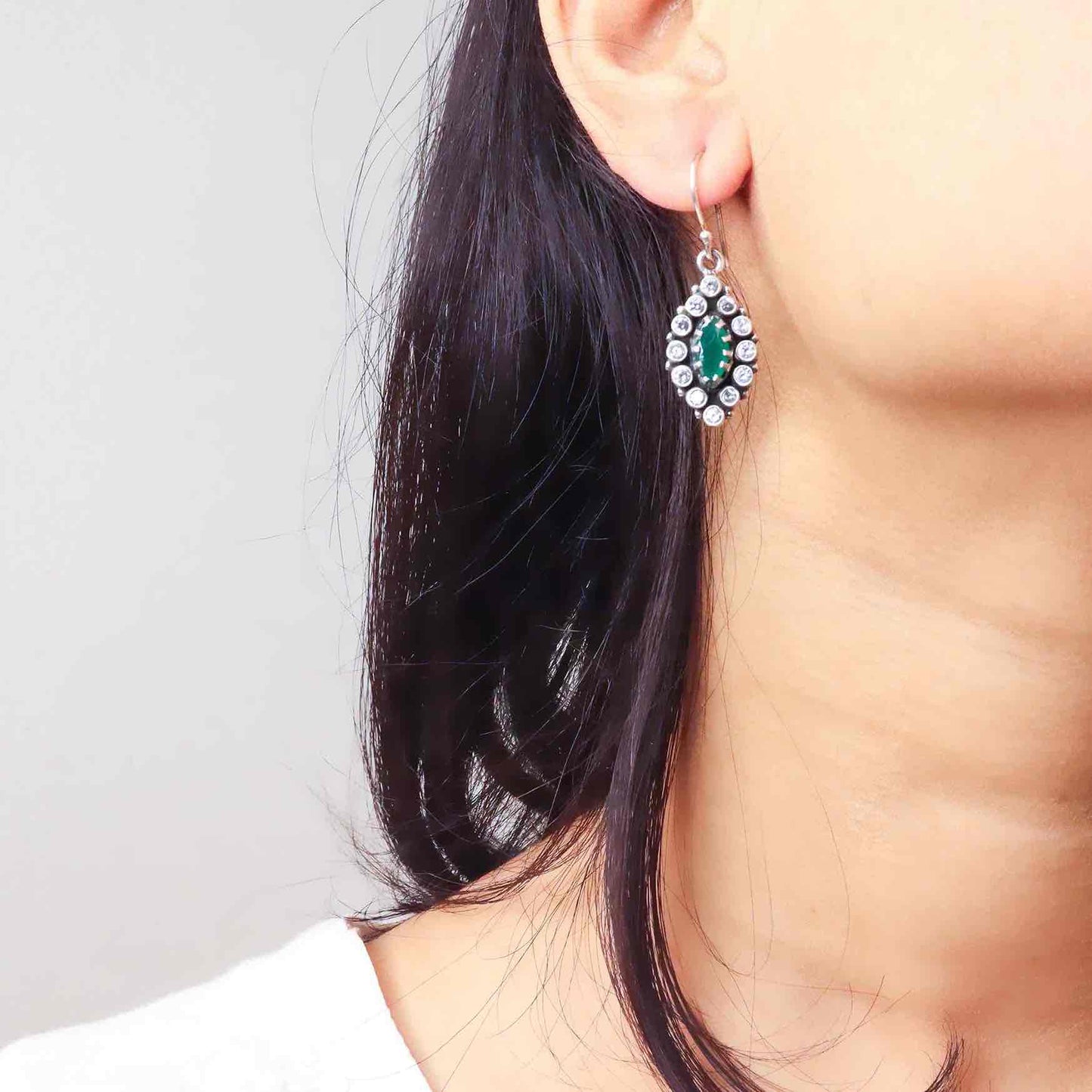 Stylish silver earrings featuring a sleek and modern design for everyday elegance