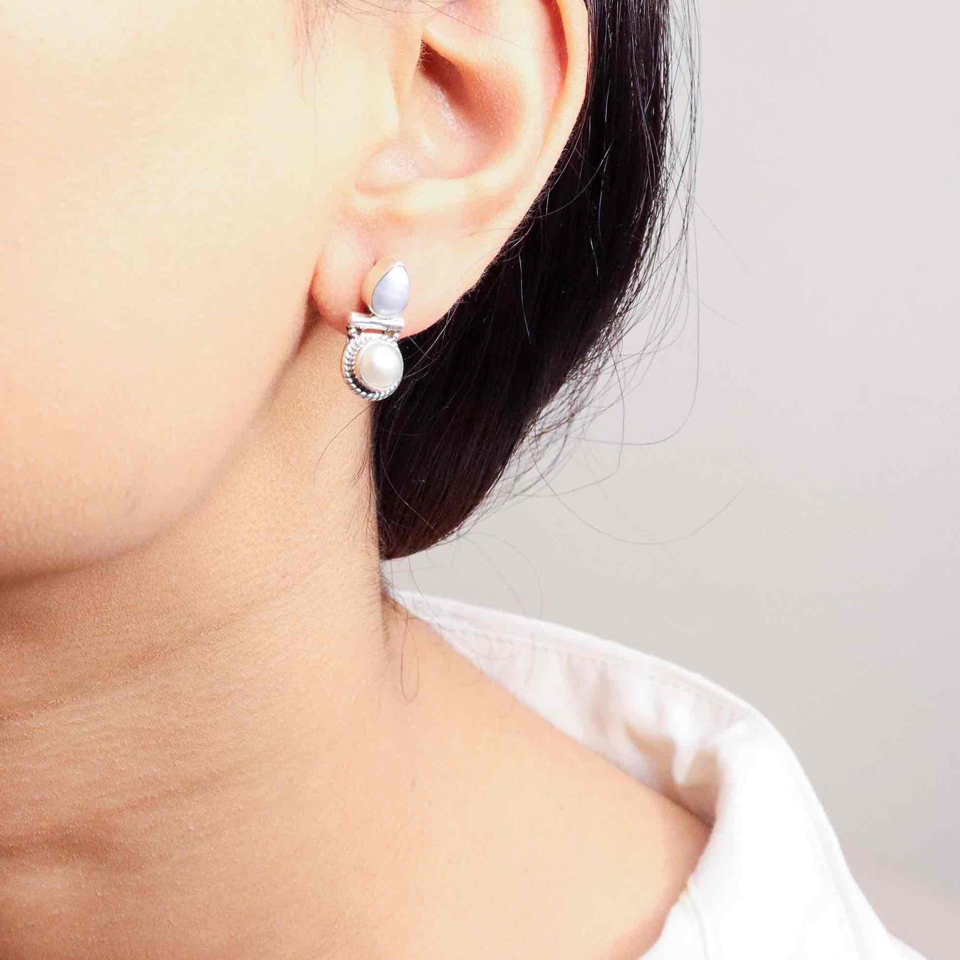 Stylish silver earrings featuring a sleek and modern design for everyday elegance