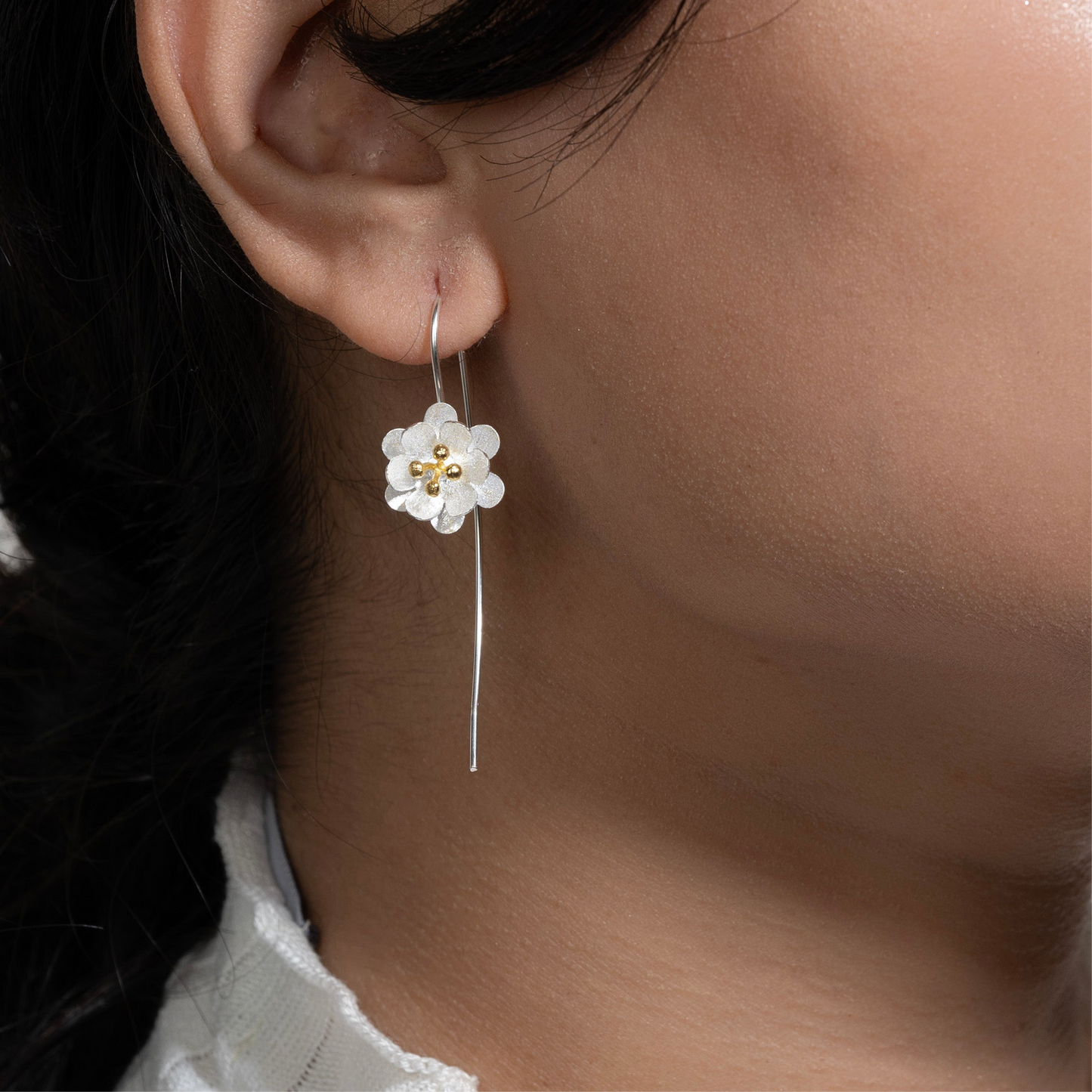 Silver Flower Earrings