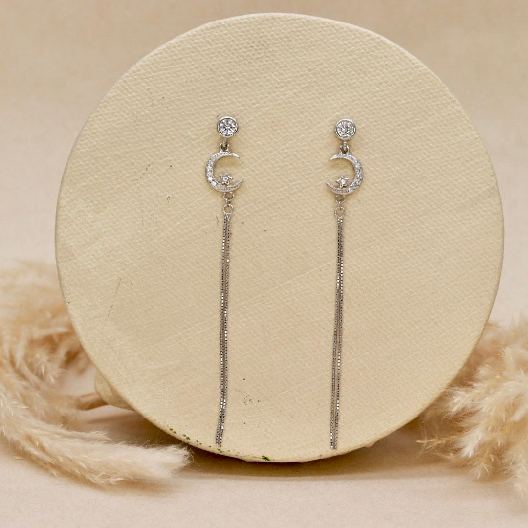 Silver Dangling Chains Earrings