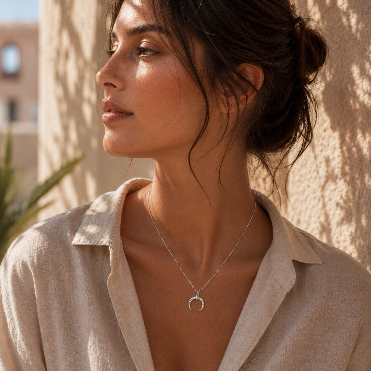 Silver Moon Necklace