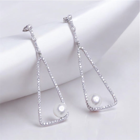 Elegant Silver CZ Earrings