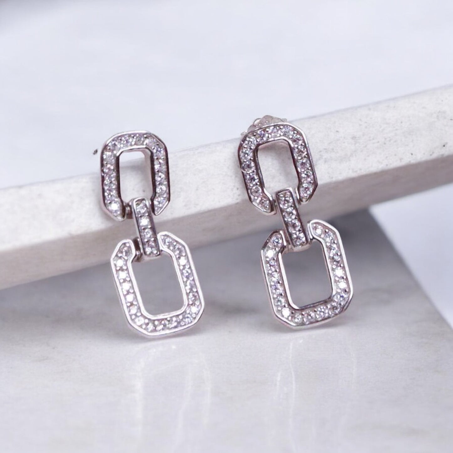 CZ Silver Earrings