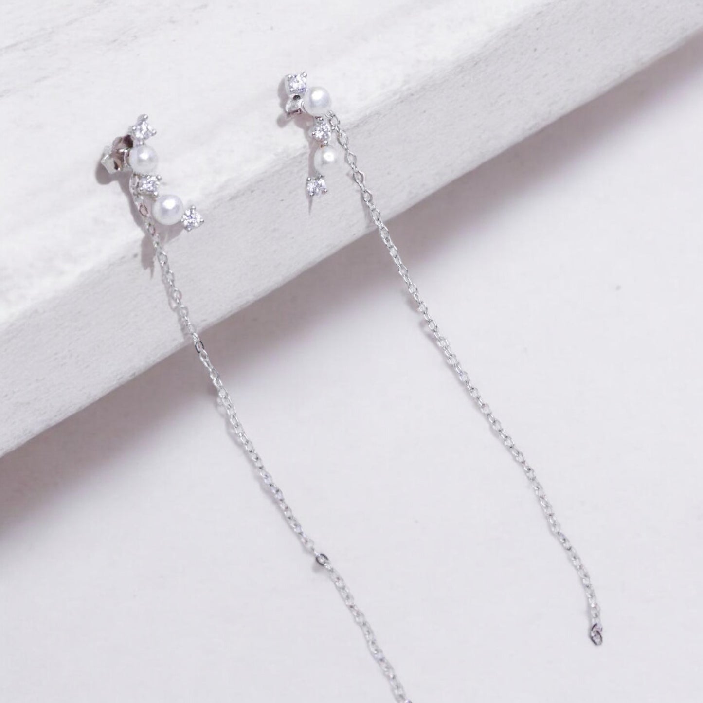 Silver Chain Earrings.