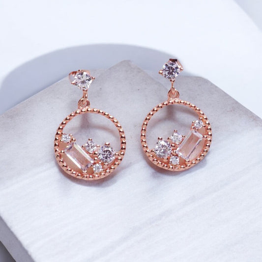 Silver Rose Gold Earrings