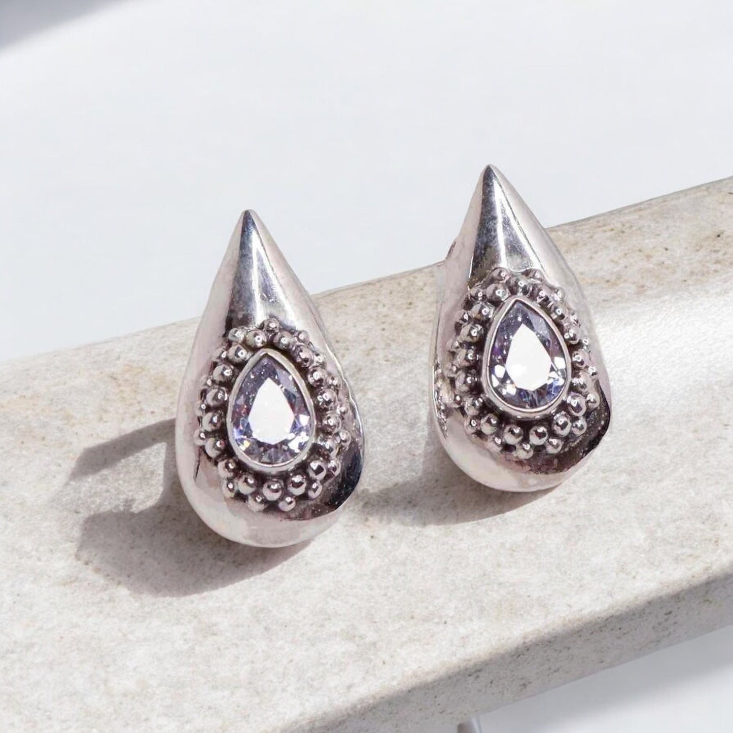 Silver Drop Studs