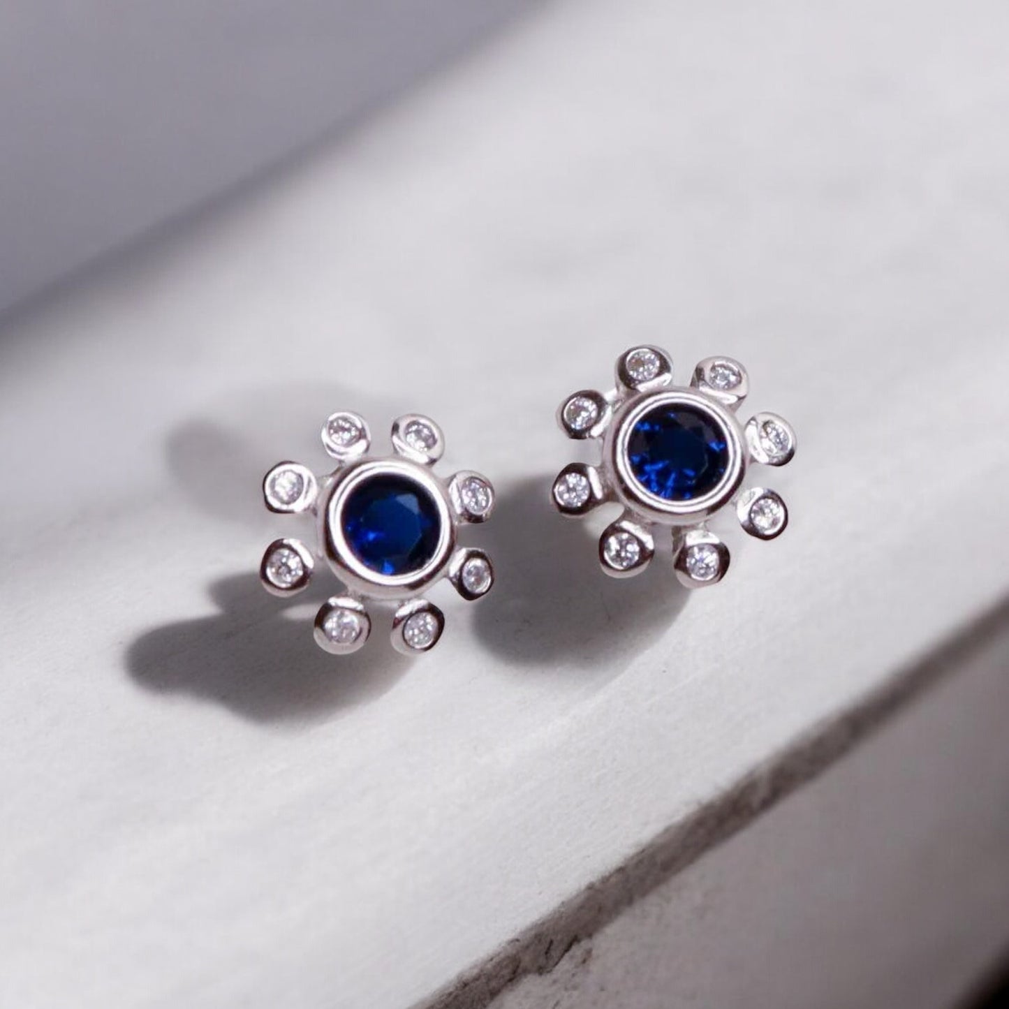 Blue Flower Studs