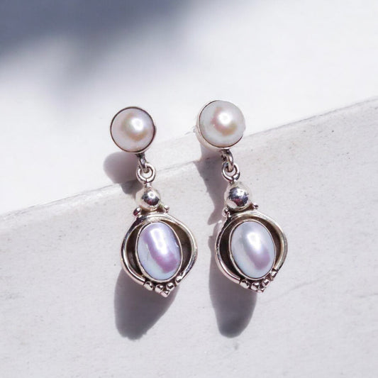 Dangling Pearl Earrings