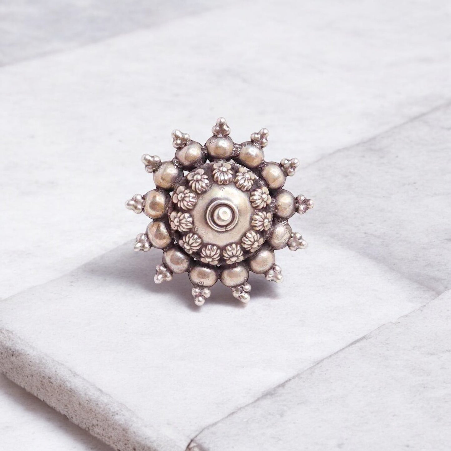 Rustic Elegance: Silver Oxidised Ring