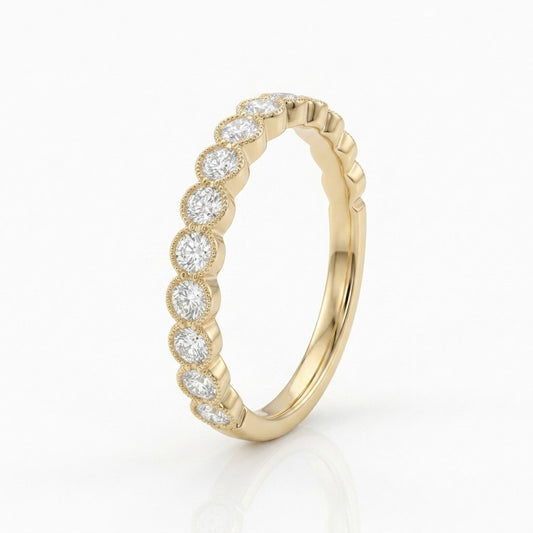 Gold Minimal CZ Band Ring in 925 Sterling Silver