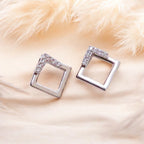 Silver Square Studs