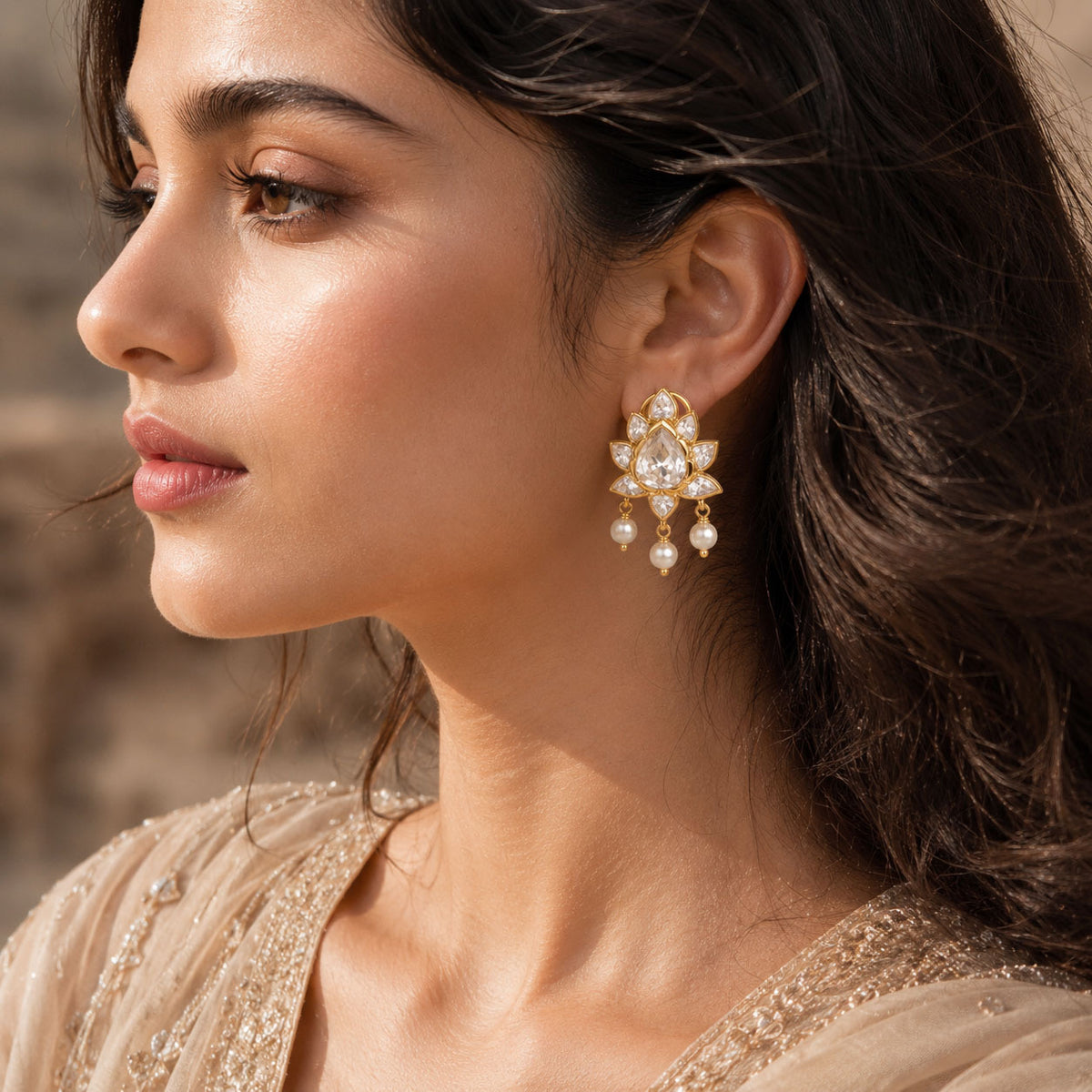 Polki Kundan Earrings