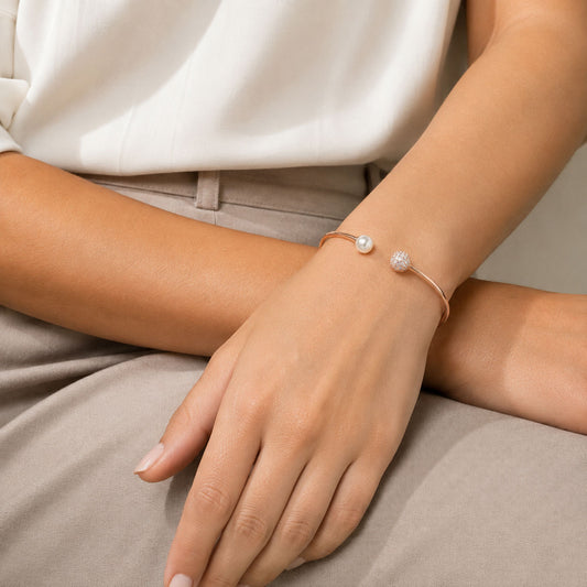 Rose Gold Pearl Cuff
