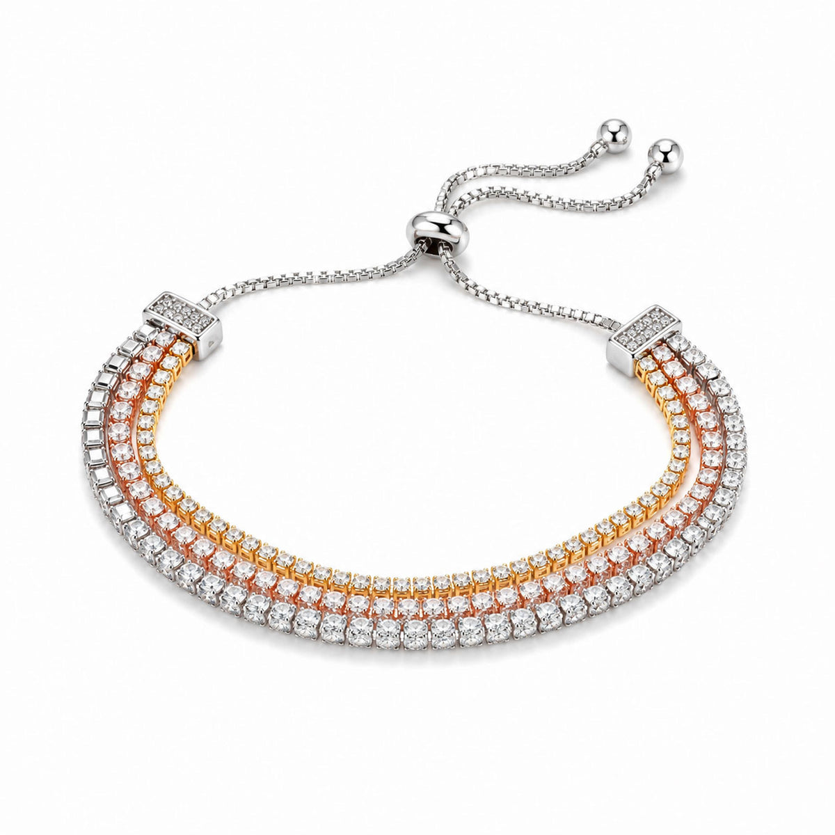 Silver 3 Tone Tennis Bracelet
