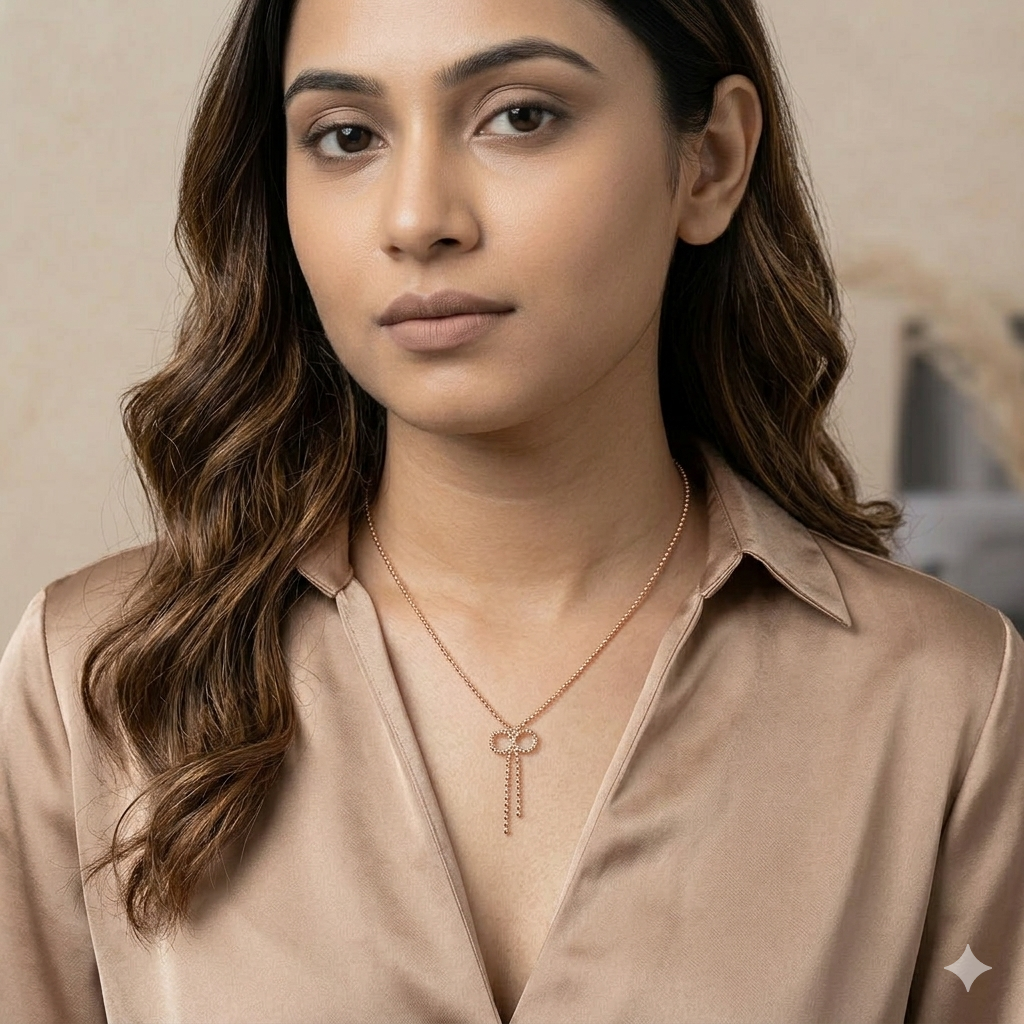 Rose Gold Bow Necklace