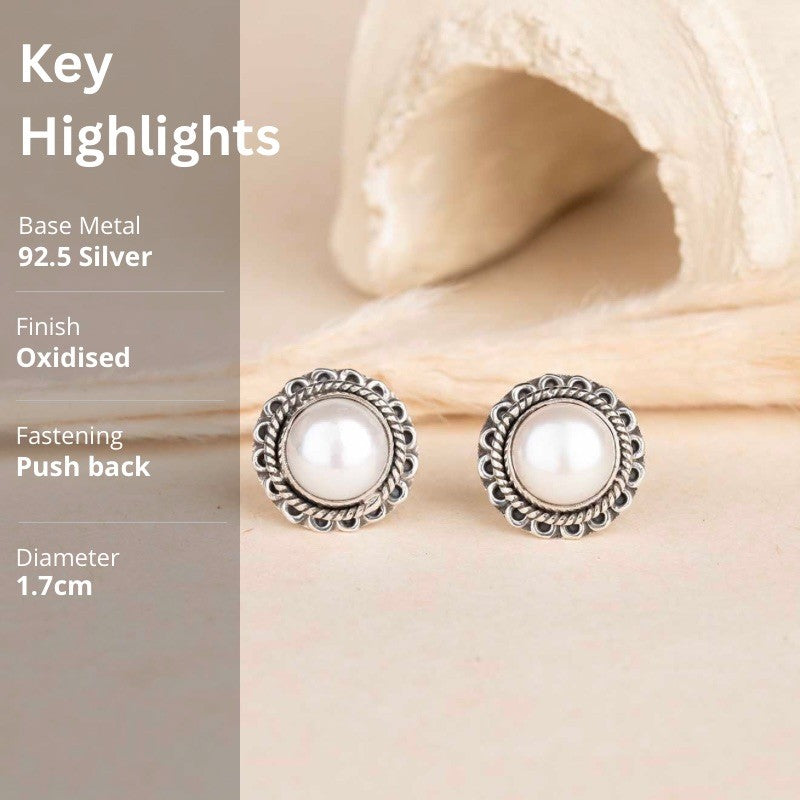 Silver Pearl Studs