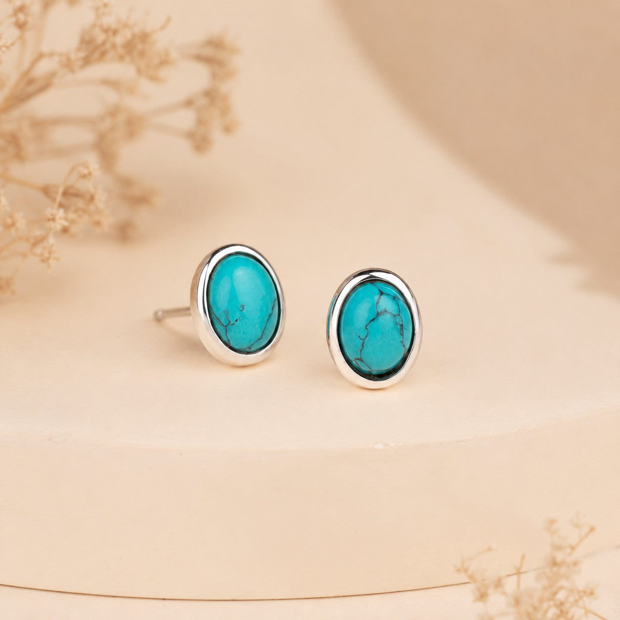 Silver Oval Studs