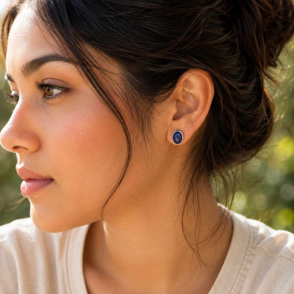 Silver Oval Studs
