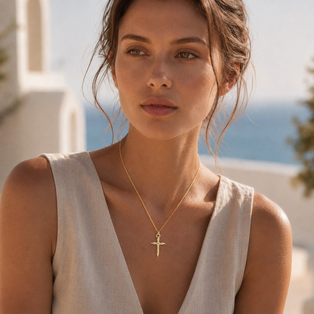 Gold Cross Neck Chain