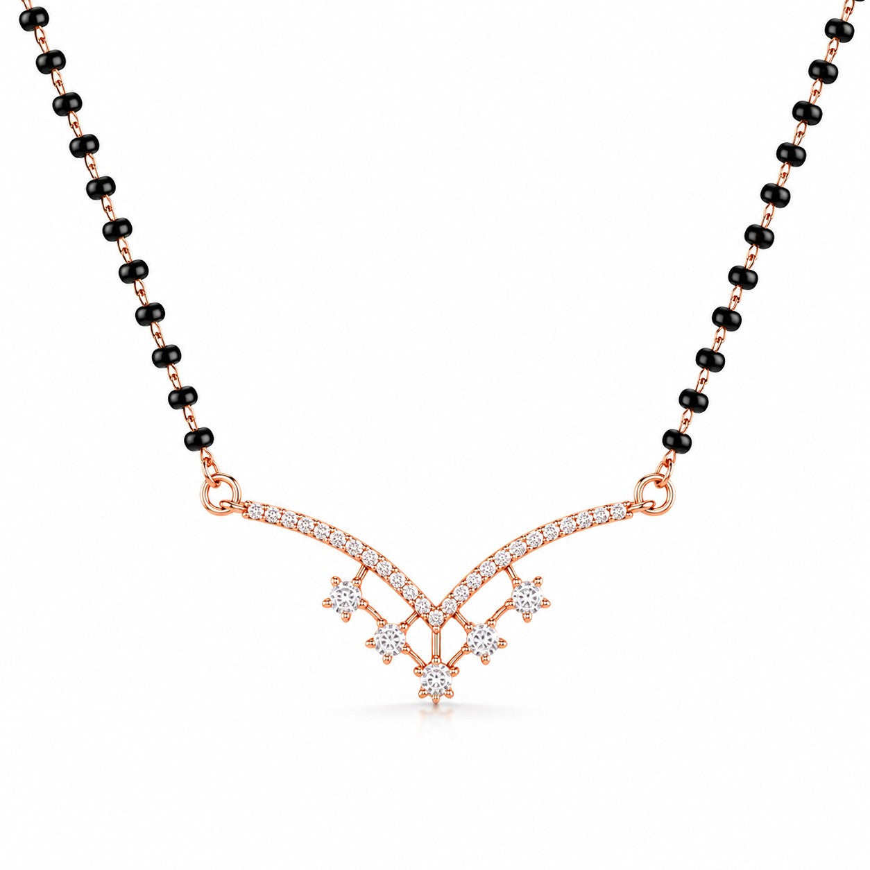 Minimal Mangalsutra in 925 Sterling Silver (Rose Gold Finish)