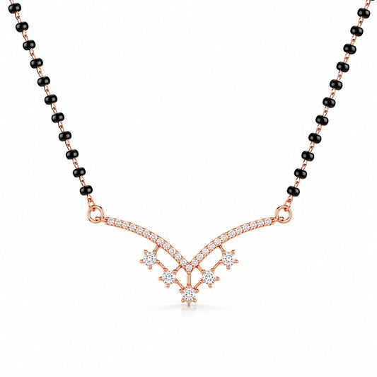 Minimal Mangalsutra in 925 Sterling Silver (Rose Gold Finish)