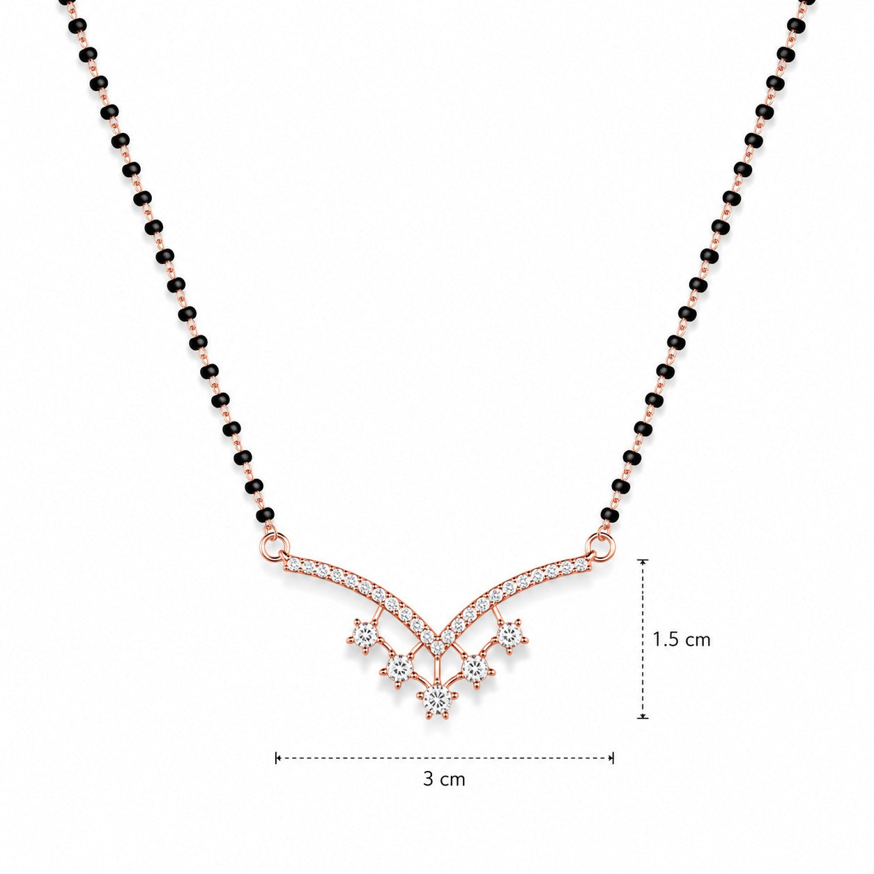 Minimal Mangalsutra in 925 Sterling Silver (Rose Gold Finish)