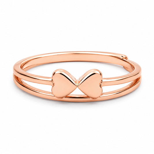 Rose Gold Bow Adjustable Ring