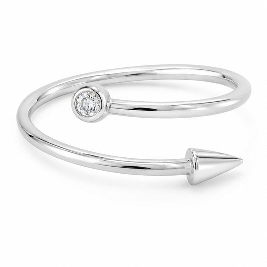Silver Dot & Arrow  Adjustable Ring in 925 Sterling Silver