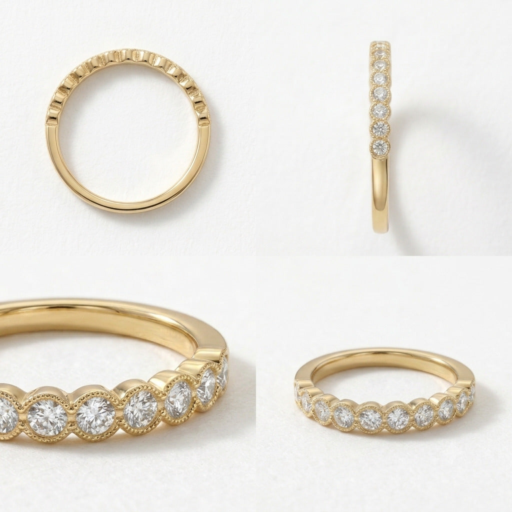 Gold Minimal CZ Band Ring in 925 Sterling Silver