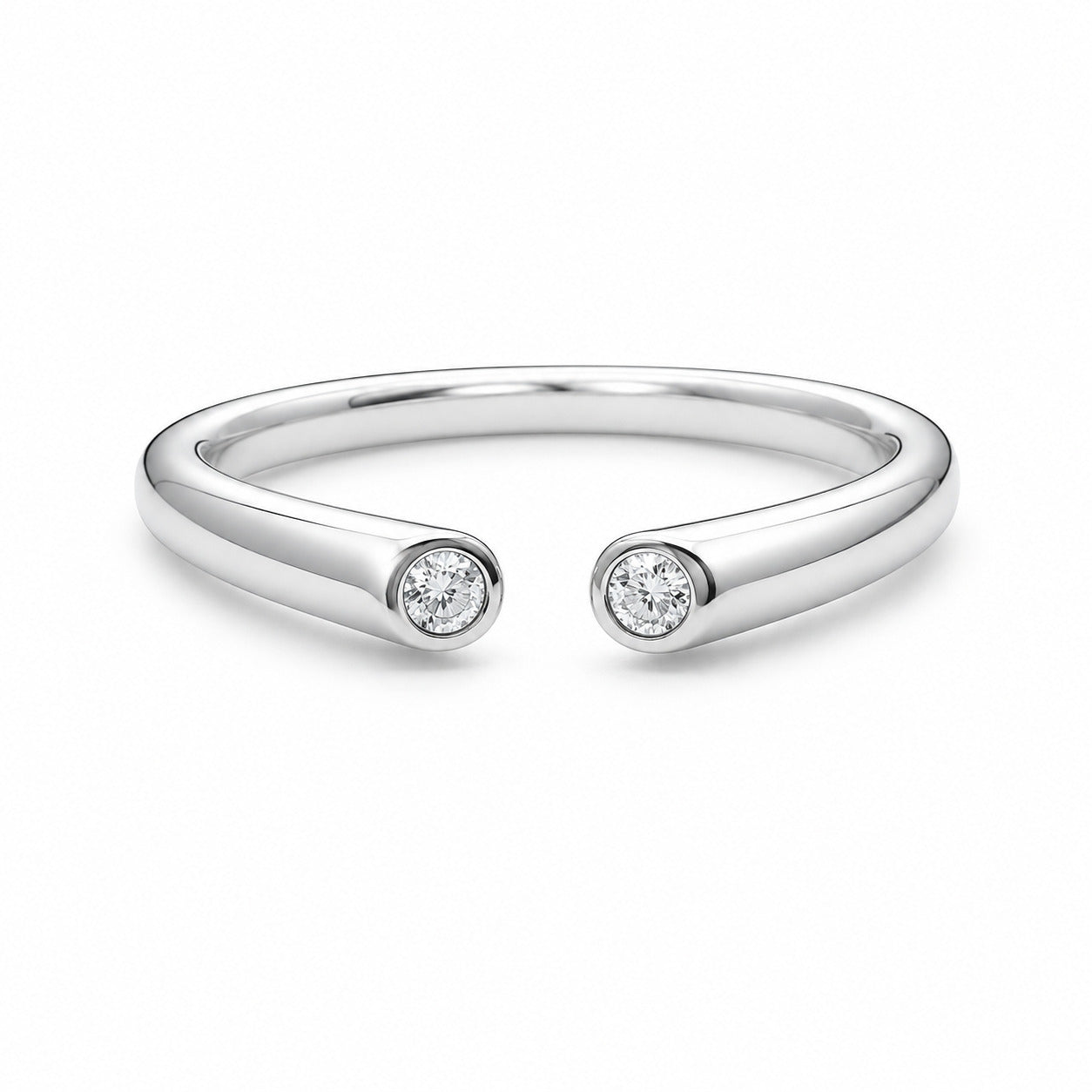Minimal Silver CZ Ring in 925 Sterling Silver