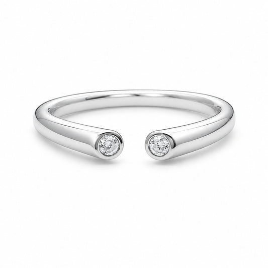 Minimal Silver CZ Ring in 925 Sterling Silver