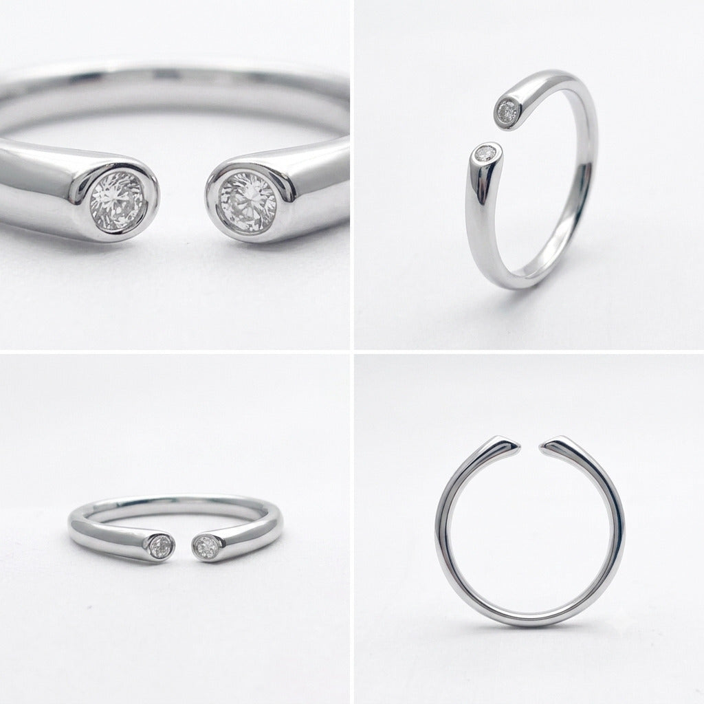 Minimal Silver CZ Ring in 925 Sterling Silver