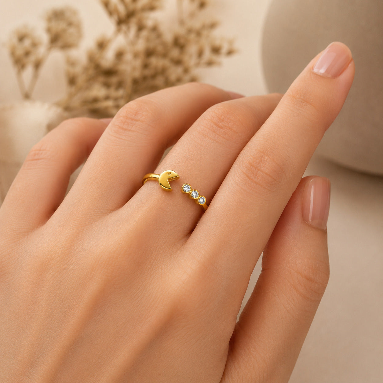 Gold Fish Rings in 925 Sterling Silver