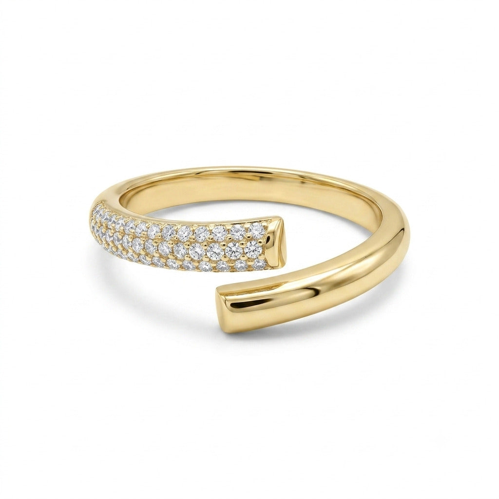 Gold CZ Rings in 925 Sterling Silver