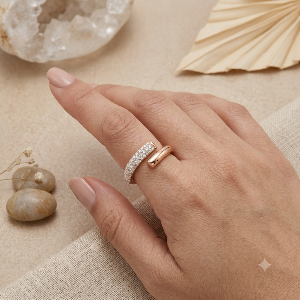 Rose Gold CZ Rings in 925 Sterling Silver