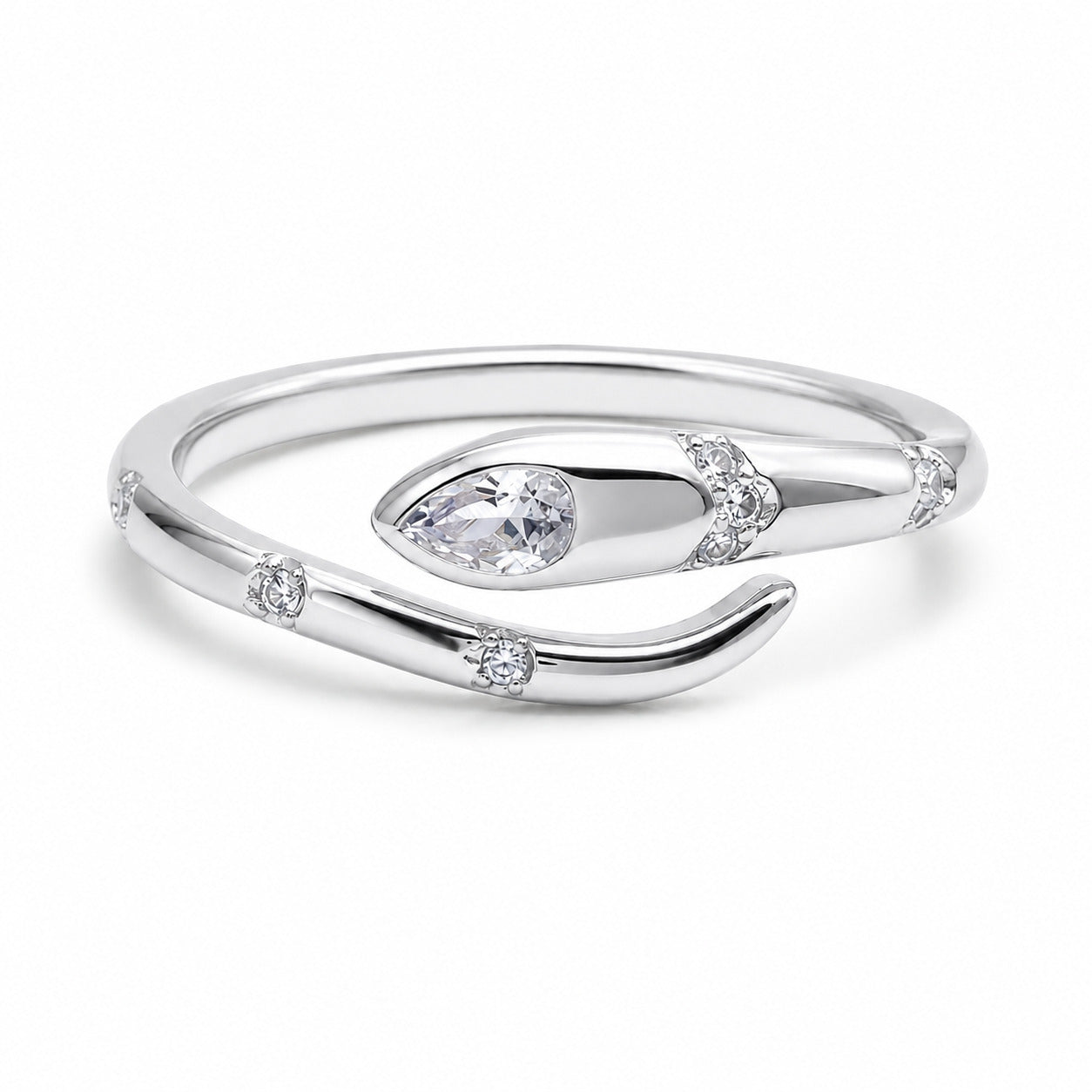 Silver Snake Ring in 925 Sterling Silver