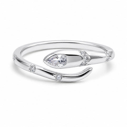 Silver Snake Ring in 925 Sterling Silver