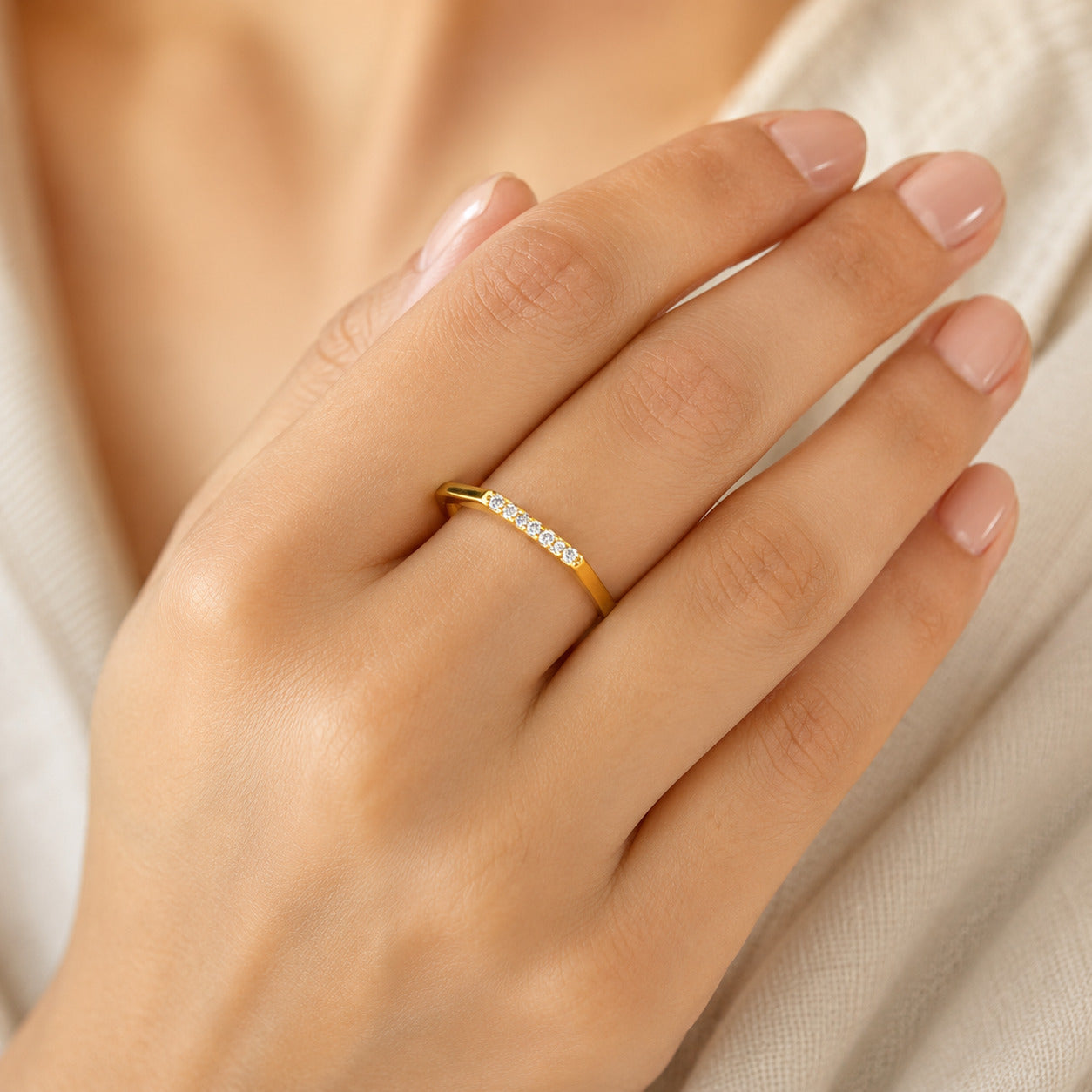 Minimal Hexagon Gold Rings in 925 Sterling Silver