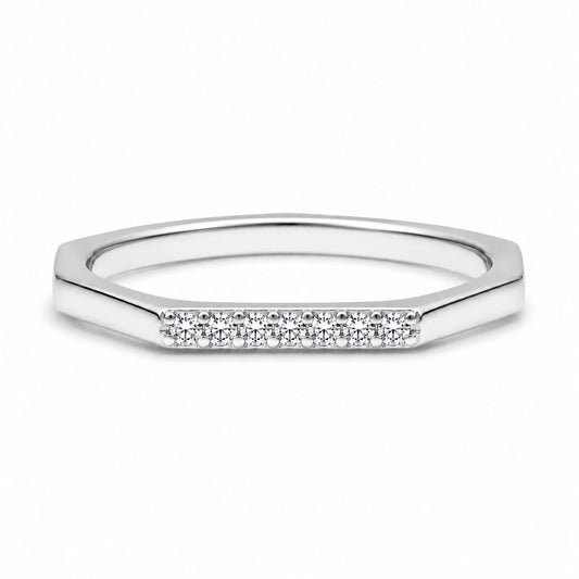 Minimal Hexagon Silver Rings in 925 Sterling Silver