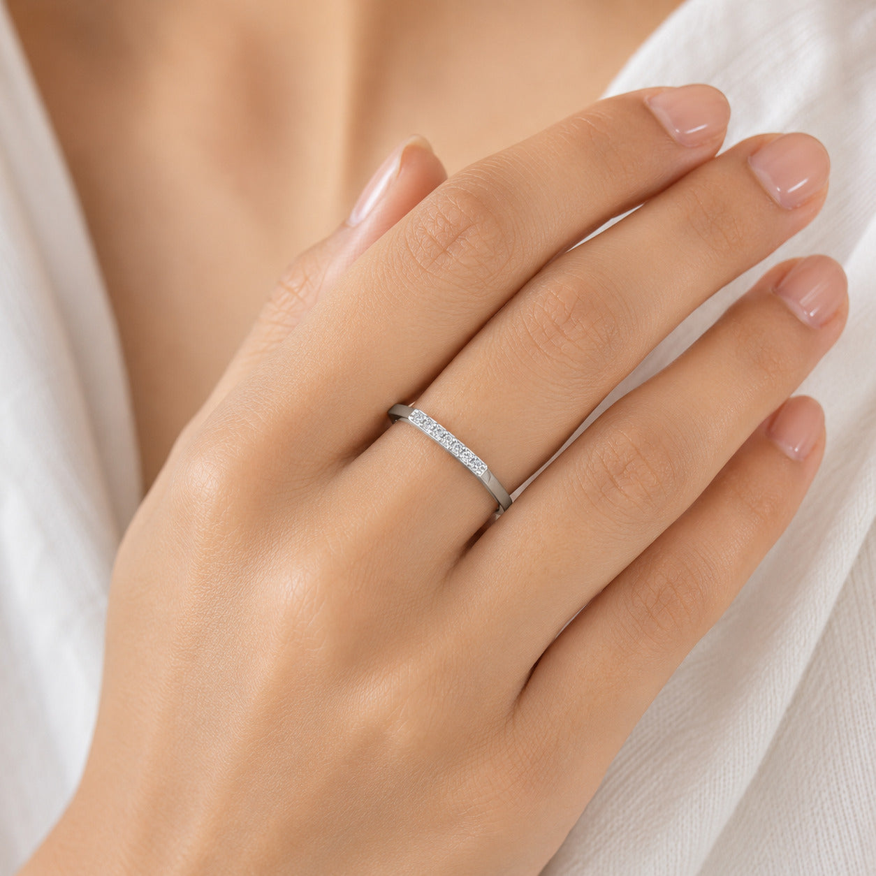 Minimal Hexagon Silver Rings in 925 Sterling Silver